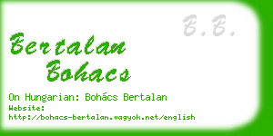 bertalan bohacs business card