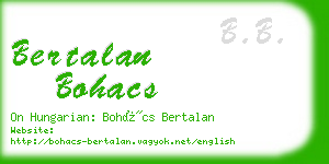 bertalan bohacs business card